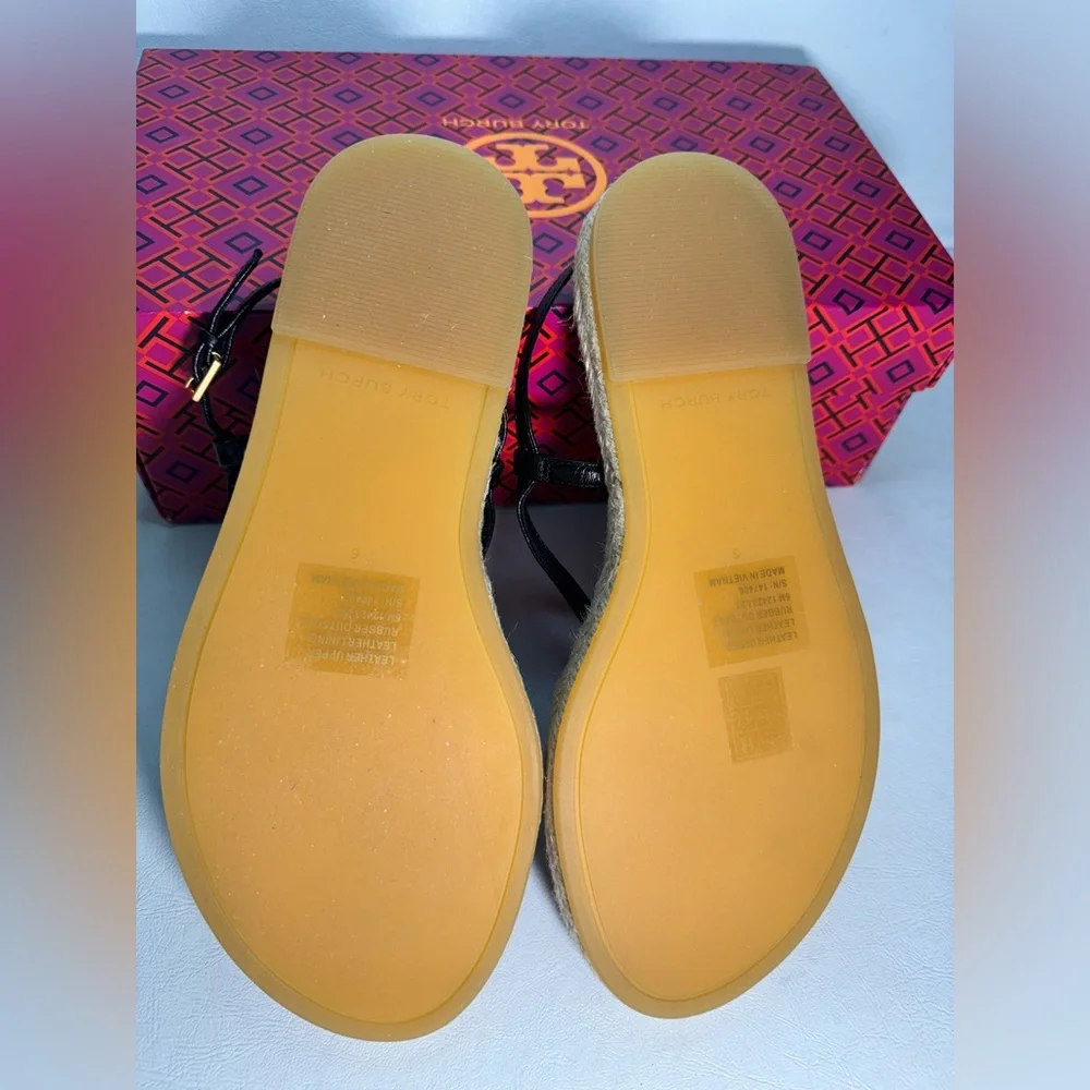 TORY BURCH Delicate Logo Thong - T-Bar Sandals casual outdoor summer vacation
